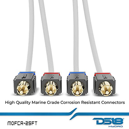 DS18 MOFCR-25FT 2 Channels OFC Marine RCA Audio Stereo Cable - 25 Feet - style: 25 Ft