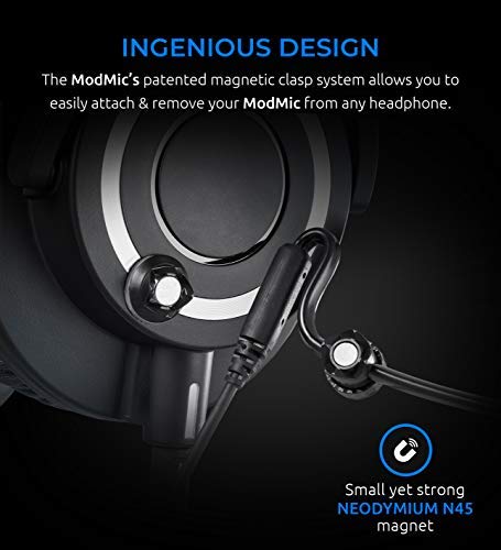 Antlion Audio ModMic USB Attachable Noise-Cancelling Microphone with Mute Switch Compatible with Mac, Windows PC, PlayStation 4, and More