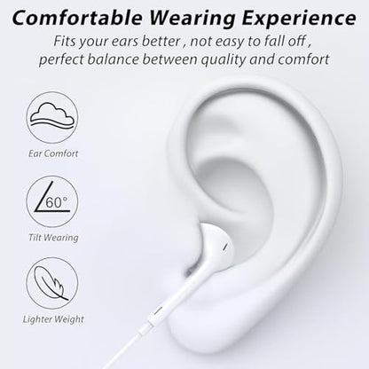 2 Pack-USB C Headphones for iPhone 17/16/15 Earbuds USB C Wired Earphones with Mic & Remote Control Noise Cancelling for 17/16/15 Plus/Air/Pro, Galaxy S25/S24/S23/S22/Ultra Note 10/20, Pixel 7/6/6a