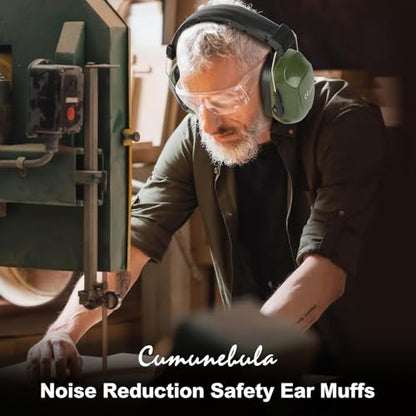 Noise Reduction Ear Protection Ear Muffs, Shooting Ear Protection, SNR 28dB Noise Cancelling Headphones for Adults Kids Autism, Hearing Protection for Shooting,Gun Range,Mowing - color: Army Green