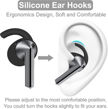 4 Pairs Galaxy Buds3 Ear Hook Cover Grip Tip Anti Slip Wing Accessories Compatible with Samsung Galaxy Buds 3, Black 804b4 - color: Black