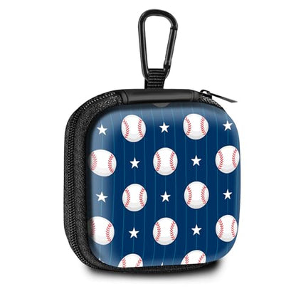 Square Data Cable Earbud Charger Coin Storage Bag Shockproof and Drop-Proof EVA Material Compatible with AirPod(Baseball) - color: Baseball