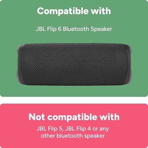 Speaker Mount for JBL Flip 6 Portable Speaker | Wall, Ceiling, Pole Mount, Desktop Stand | Shelf Bracket Holder for Home, Office, Car, Truck, Boat, Golf Cart | Adjustable Straps Included (Black)