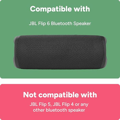 Speaker Mount for JBL Flip 6 Portable Speaker | Wall, Ceiling, Pole Mount, Desktop Stand | Shelf Bracket Holder for Home, Office, Car, Truck, Boat, Golf Cart | Adjustable Straps Included (Black)