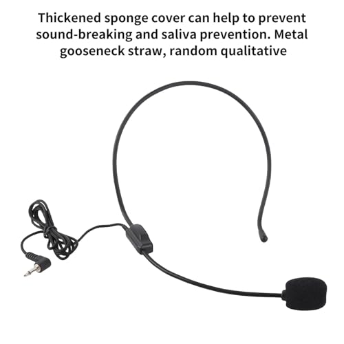 Mini Wired Condenser Microphone, Headset with 3.5mm Jack | Head Wear Microphone for Teachers, Lightweight ABS, Unidirectional Pickup, for Presentations and Voice Amplifiers
