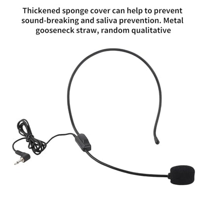 Mini Wired Condenser Microphone, Headset with 3.5mm Jack | Head Wear Microphone for Teachers, Lightweight ABS, Unidirectional Pickup, for Presentations and Voice Amplifiers