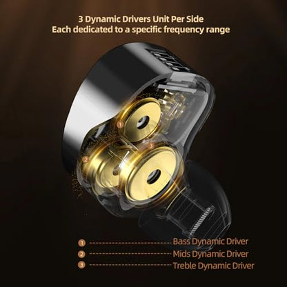 KZ Vader Pro in Ear Monitor, HiFi IEM Earbuds | 6DD, Enhanced Bass & High Resolution, Wide Frequency, Premium Sound Standard, Detachable Cable, 3.5mm Jack no Mic - style: Standard no microphone