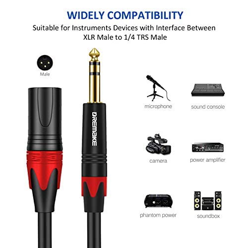 25FT 6.35mm TRS/XLR Balanced Cable for Microphone and Mixer - size: 25FT/7.5M