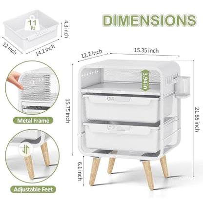 SYKIARIOL Kids Nightstand, Bedside Table, White Side Table - color: White