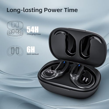 TRAUSI Wireless Bluetooth 5.4 Headphones, Fast Charging Stereo Earphones with Noise Cancelling Mic, IPX7 Waterproof and Comfort Fit Ear Buds for Fitness, Workouts