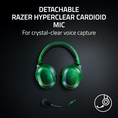Razer Barracuda X Chroma Wireless Gaming Headset, Phantom Green | 2.4GHz Wireless & Bluetooth, Lightweight, RGB, 40mm Drivers, Cardioid Mic, 70 Hr Battery - color: Phantom Green