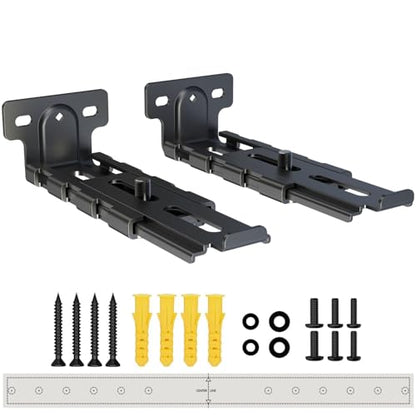 Soundbar Wall Mount Bracket Universal Soundbar Mount Shelf Depth Adjustable (3.65"-6.65") for Bose, Samsung, Vizio, LG, Dolby Atmos Soundbars (Black: V01_Pro) - color: Black: V01_Pro