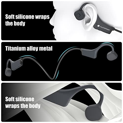 Bone Conduction Headphones - Bluetooth 5.2 Open Ear Headphones IP67 Waterproof Sport Earphones with Noise-Cancelling Mic - Wireless Bone Conducting Headset for Running Hiking Cycling - color: Q3-Black