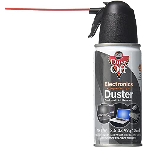 Falcon Dust, Off 압축 가스 (152a) 일회용 클리닝 먼지떨이, 1개, 99.2g(3.5온스) 캔(DPSJB), 블랙