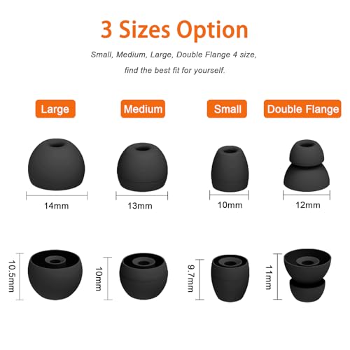 hopopwer Replacement Eartips Silicone Earbuds Buds Set for Powerbeats Pro Beats Wireless Earphone Headphones, Compatible with Beats Flex Beats X (Black) - color: Black