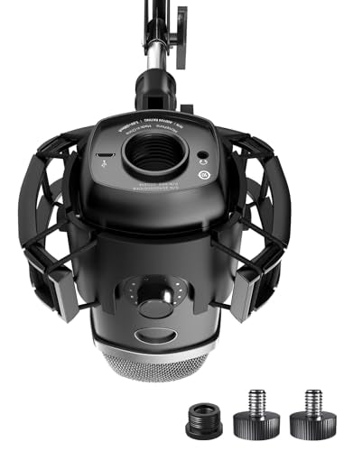 Custom Built for Blue Yeti X Shock Mount 2026 Upgrade Anti-Vibration Suspension Elastic Shock Mount Holder Clip Mics Stand with Screw Adapter Compatible with Yeti X Microphone - size: Blue Yeti X Shock Mount