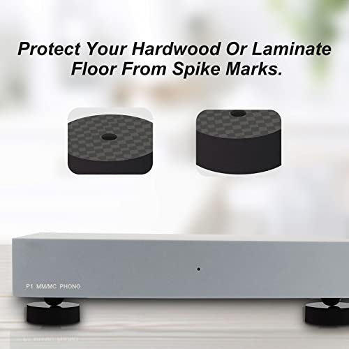 Monosaudio 4PCS Carbon Fiber Speaker Spike Floor Protectors 30x10mm Speaker Spikes Pads Subwoofer Isolation Feet Amplifier Feet for Audio,Speakers,Subwoofers,Amplifier,Turntable,DAC,PC Case(Black) - size: 30x10mm