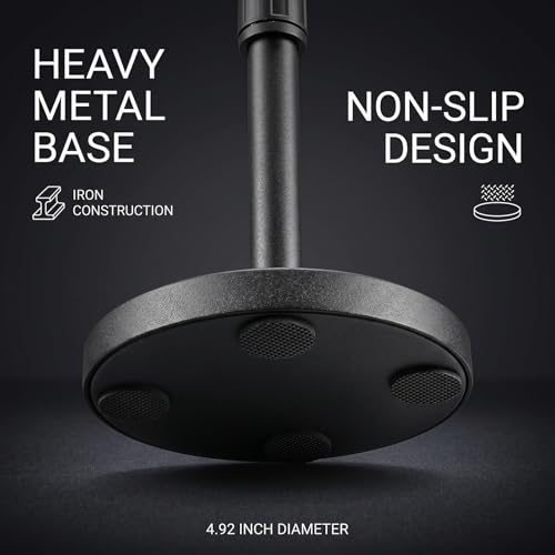 Desktop Microphone Stand, Upgraded Adjustable Table Mic Stand with Non-Slip Metal Base for Blue Yeti Snowball Spark & Other Microphone