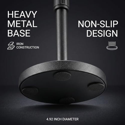 Desktop Microphone Stand, Upgraded Adjustable Table Mic Stand with Non-Slip Metal Base for Blue Yeti Snowball Spark & Other Microphone