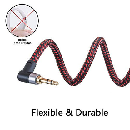 3.5mm Audio Cable 25ft,3.5mm 90 Degree Right Angle Auxiliary Audio Cables, Compatible with iPhone, Smartphones, Home/Car Stereos & More (25Ft/8m) - size: 25 ft