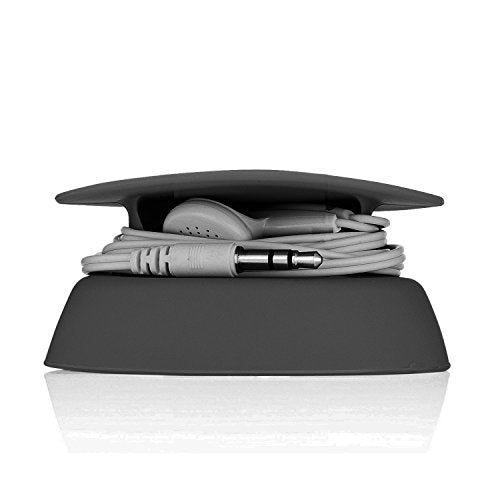 Budley - Tangle-Free Earphone/Earbud Case Compact Storage System, Silicone (Black, Set of 1) - color: Black