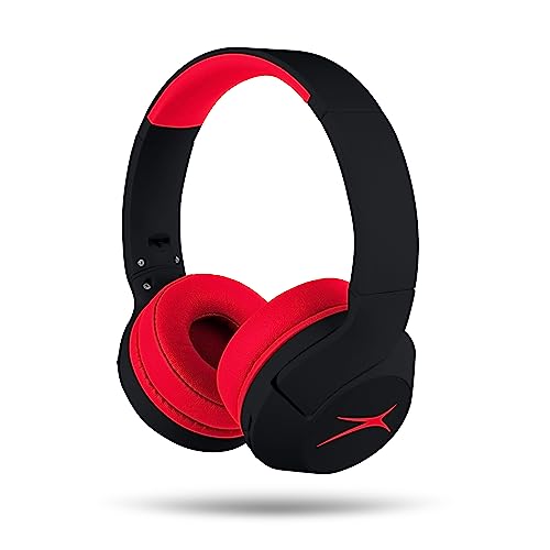 Altec Lansing - Kids Bluetooth Headphones, Wireless Over Ear - color: Blackout Classic Red