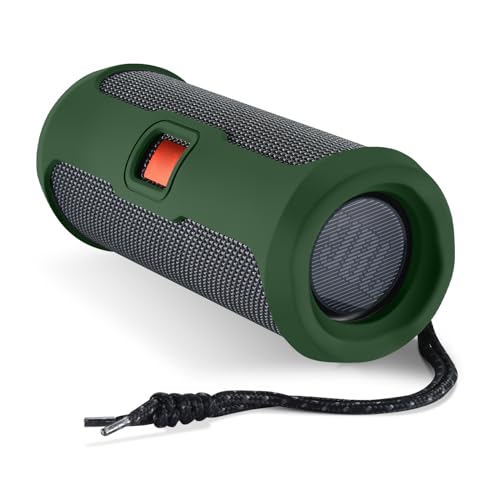 Silicone Protective Cover Frame Case Skin for JBL FLIP Essential 2 Bluetooth Speaker Shell Sleeve Hand Bag Shoulder Case Box Accessories - color: Green
