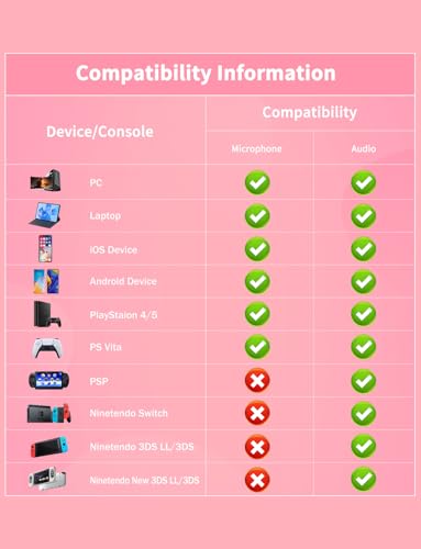 Lightweight Gaming Headset, RGB Lighting, Wired Over Ear Headphones with Mic for PC, PS4, PS5, Xbox, Switch, Stereo Surround Sound, Self-Adjusting Headband, Pink Deer Ear - color: Pink Deer Ear