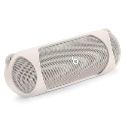 Silicone Case for Beats Pill 2024, Shockproof Cover with Strap - color: Beige