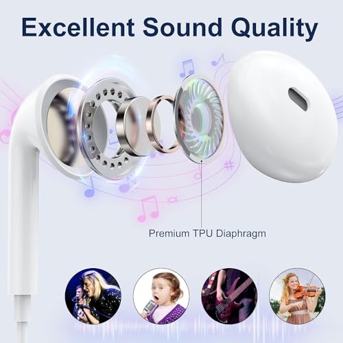 2 Packs-for iPhone 14/13/12/11/XR/XS/X/Pro/Pro Max Headphones Wired Earbuds | Nosie Reduction Built-in Microphone & Volume Control Headsets Compatible with iPhone 14/13/12/11/XR/XS/X/8/7/SE/Pro/Pro Max