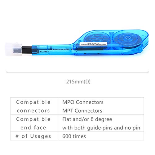 Fiber Optic Cleaning Tool for MPO and MTP Connectors MPO One Click Cleaner, 500 Cycles Cleaning Connector Equipment