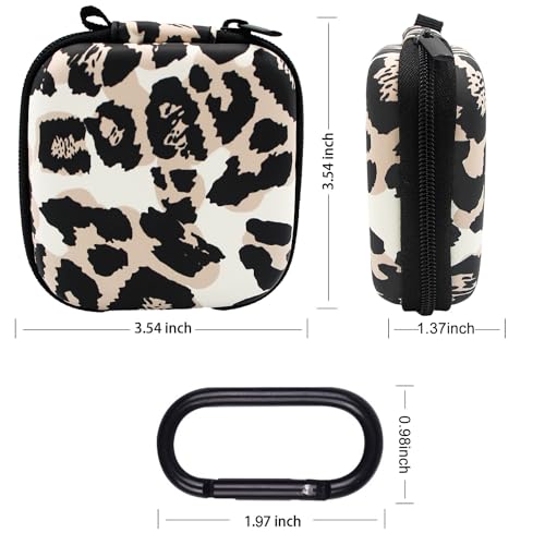 Earbud Case,Headphone Organizer Earbud Storage Bag, Hard EVA Shockproof Cover Carrying Case with Carabiner Clip Compatible with AirPods 5 4 AirPods Pro 2nd /3/2 Bose Galaxy Buds (Leopard) - color: Leopard