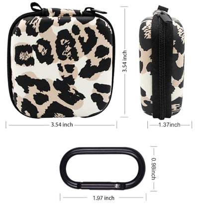 Earbud Case,Headphone Organizer Earbud Storage Bag, Hard EVA Shockproof Cover Carrying Case with Carabiner Clip Compatible with AirPods 5 4 AirPods Pro 2nd /3/2 Bose Galaxy Buds (Leopard) - color: Leopard