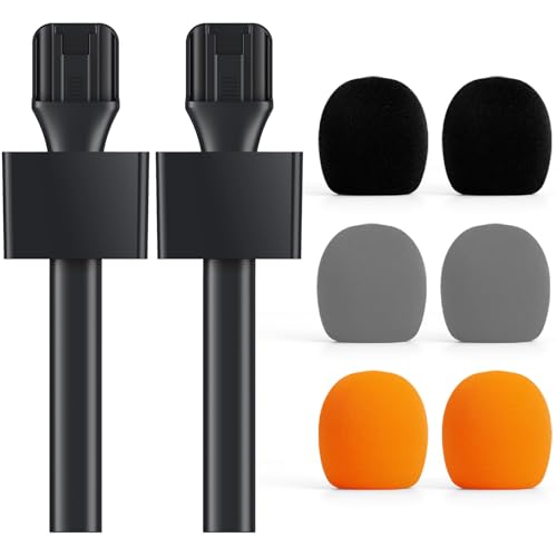 TONOR 2-Pack Handheld Adaptor for Interview Mic, Wireless Mic, Lavalier | Compatible with Rode, DJI and All Lav Mic, Microfono Stand with Flag Station, Foam, Rig for Vlogging, Reports, TP20 Dual Set - style: 2 Pack