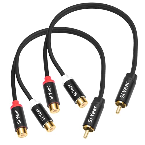 RCA Splitter 1Male 2 Female 2Pack, Phono RCA Male to Dual Female Gold Plated Adapter, Stereo Audio Y Splitter Cable (20cm/2pcs) - color: RCAM-2RCAF-2PCS
