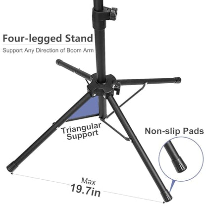 Microphone Stand Floor Mic Stand with Tablet/Phone Holder & 2 Mic Clips