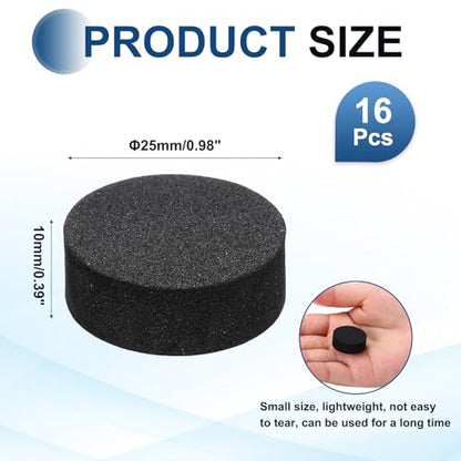 MECCANIXITY 16 Pcs Single Sided Speaker Isolation Feet Pads, 25mmx10mm Non Slip Foam Shock Absorption Base Pad Amplifier Stand Feet Mat for Speaker HiFi Home Theater Sound System, Black - size: 25mmx10mm