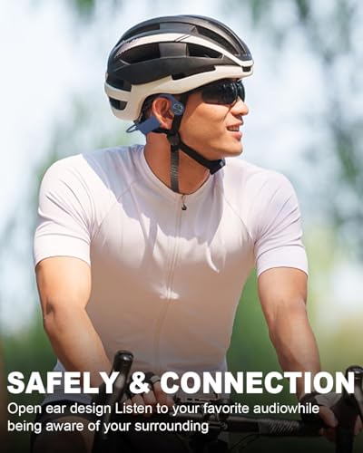 SANOTO Bone Conduction Headphones Bluetooth 5.3, Open Ear Headphones Wireless Bluetooth with 8 Hours Playtime Long Battery Life,IPX5 Waterproof Sports Headphones for Running, Cycling, Training
