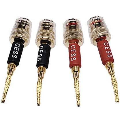 CNCESS CESS-220 Pin Banana Plug to 4mm Female Banana Jack/Speaker Wire, 4 Pack (Braided-Type to 4mm) - style: Braided-type to 4mm