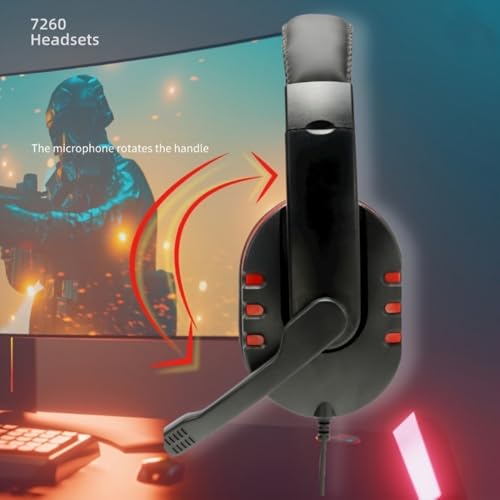 1PCS USB Wired Headset with Microphone, Comfortable Over Ear Design, Clear Communication for Office Meetings, Learning, Gaming, Blue - color: Blue