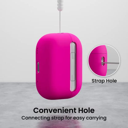 ORNARTO Compatible with AirPods Pro 2 Case 2022, Full Protective Hybrid Silicone for AirPods Pro 2nd Generation Case, Front LED Visible Skin Cover-Hot Pink | Hybrid Silicone Rubber, Front LED Visible, Wireless Charging, Skin-Friendly Soft Touch, Anti-Scra