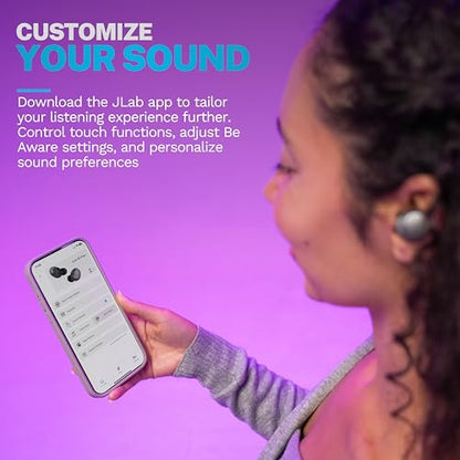JLab Go Air Pop+, True Wireless Earbuds, Bluetooth Earbuds with Microphone, Dual Connect, EQ3 Sound, Clear | In-Ear Headphones, Bluetooth, Wireless Earbuds, Earbuds with Microphone, USB-C Charging Box, Dual Connect, EQ3 Sound - color: Clear, style: Pop+