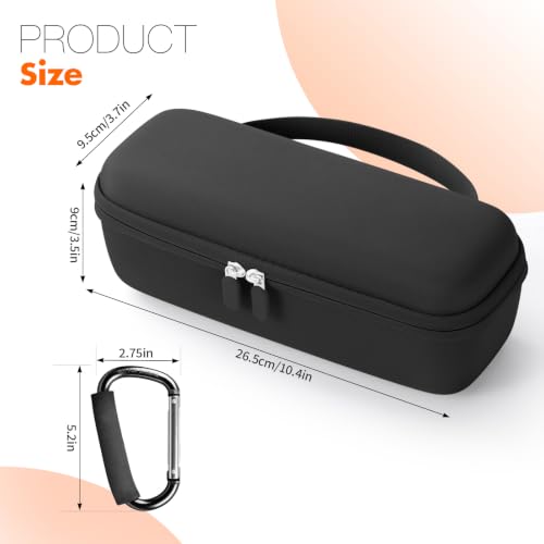 Carrying Case for Turtlebox Ranger Bluetooth Speaker, Black | Shockproof & Dustproof Hard Travel Case with Carabiner Hook & Handle, Soft Lined Protective Storage Bag for Beach Road Trip - color: Black Case