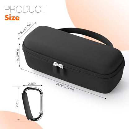 Carrying Case for Turtlebox Ranger Bluetooth Speaker, Black | Shockproof & Dustproof Hard Travel Case with Carabiner Hook & Handle, Soft Lined Protective Storage Bag for Beach Road Trip - color: Black Case