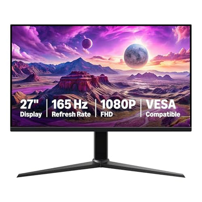 Amazon Basics 27 inch Gaming Monitor, FHD 1080P, 165Hz, VESA Compatible, Adaptive sync, 1ms Response, Black - size: 27", style: 165Hz
