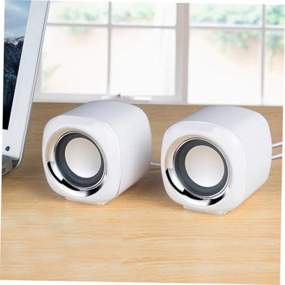 USB Powered Desktop Computer Speakers Stereo Wired Soundbar with Input and Volume Control for Laptop Phone Dual High-Fidelity External Speaker with Anti-Interference Design
