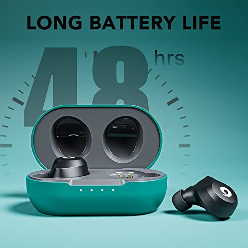 X9 Wireless Earbuds Bluetooth 5.3 Headphones Waterproof Stereo Earphones in Ear Touch Control with Microphone Headset with Deep Bass for Sport, Gaming and Running (Green-Gray) - color: Green
