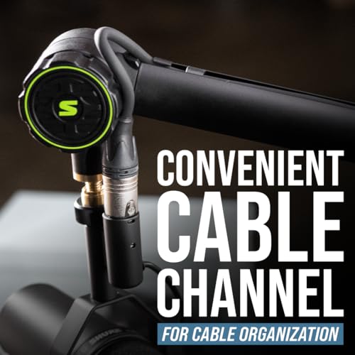 Shure by Gator Deluxe Broadcast Desktop Mic Boom Arm (SH-BROADCAST1) | Fully adjustable with a quiet 360-degree arm for podcasts and streaming. Compatible with MV7 & SM7B