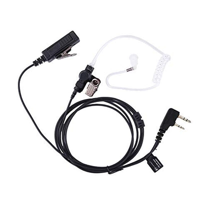 K-Storm Radio Acoustic Tube Earpiece Compatible with Kenwood Walkie Talkie | 2 Pin Surveillance Headset with Mic Fit Baofong UV-5R BF-F8HP Retevis RT21 RT22 Arcshell AR-5 - style: 1 pack