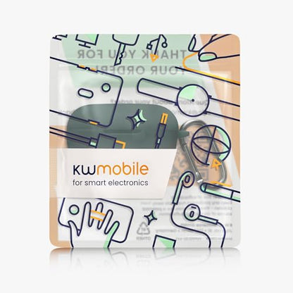 kwmobile Cover for Bose QuietComfort Earbuds Case - Silicone Cover for Earbuds Charging Case - Protective Headphone Holder with Carabiner Clip - Dark Green - color: dark green